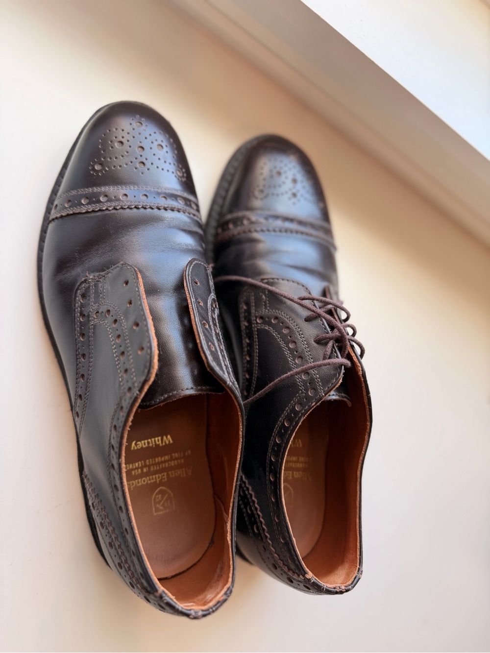 Allen Edmonds Brown Leather Brogue Cap-Toe Oxfords - Picture 13 of 13